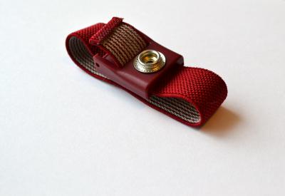 ESD Textilarmband Antiallergisch 4mm DK Rot